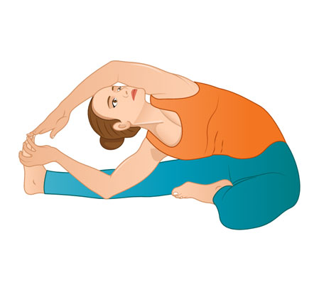 Beautiful Yogi Woman Practices Yoga Lying Asana Eka Pada Sirsasana - One  Leg Behind Head Pose in the Fitness Room Stock Image - Image of  flexibility, room: 102533181