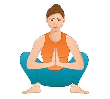 Sporty Yogi Girls Exercise In Lotus Position, Yoga Pose Sukhasana (Easy Pose,  Decent Pose, Pleasant Pose) With Palms In Anjali Mudra, Sitting Squat  Cross-legged. Isolated On White Background Stock Photo, Picture and
