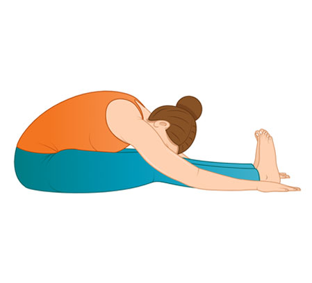 Indian Yoga Association - Paschimottanasana, also known as Seated Forward  Bend encourages conscious letting go by allowing gravity to pull the spine  into the pose. If regularly practiced, it helps to counter